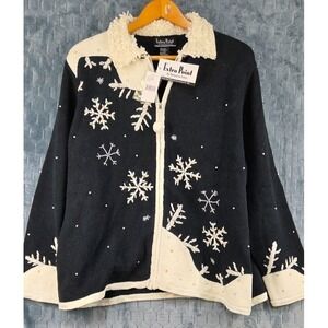 Extra Point‎ By Reference Point Ladies Winter Sweater Size 3X Snowflakes